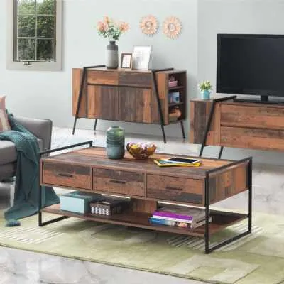 Coffee Table With 3 Drawers