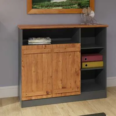 2 Door Sideboard Wotan Oak And Dark Grey