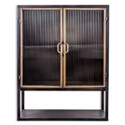 Black and Gold Wall Storage Cabinet