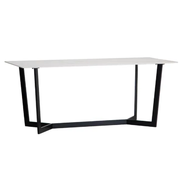 1.8m White Sintered Stone Dining Table T6 18T W