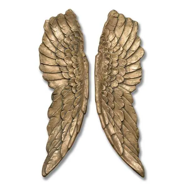 Pair of Antique Gold Large Angel Wings Wall Hanging Decoration 104x30x8cm