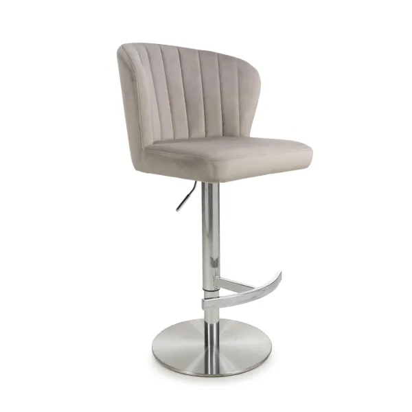 Sigma Brushed Velvet Mink Bar Stool