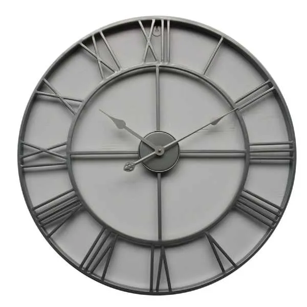 Silver Skeleton Outdoor Wall Clock