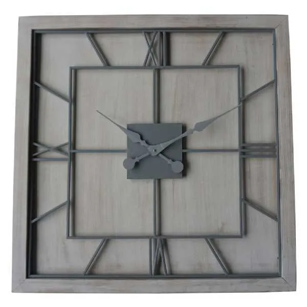 Williston White Square Large Wall Clock