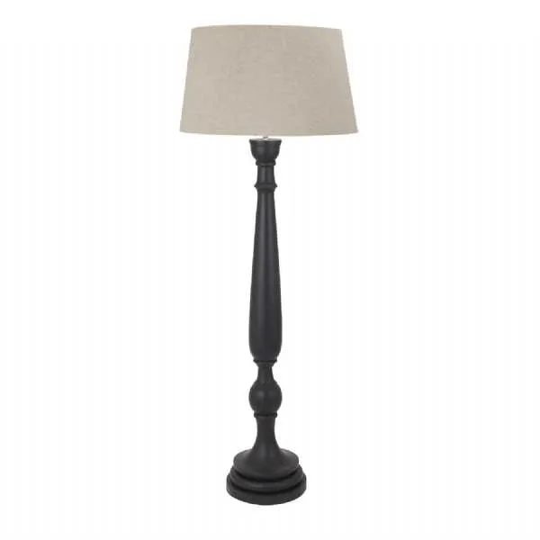 Delaney Grey Droplet Floor Lamp With Linen Shade