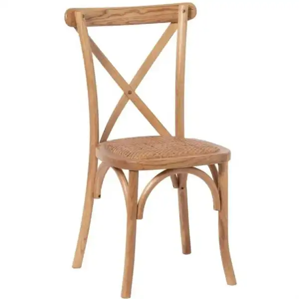 Light Oak Cross Back Dining Chair