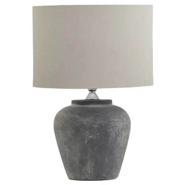 Amalfi Grey Table Lamp With Linen Shade