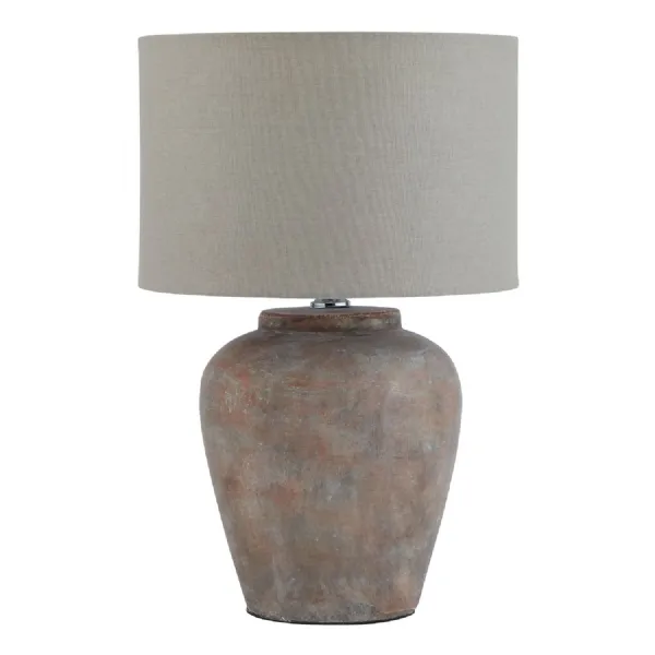 Siena Brown Table Lamp With Linen Shade