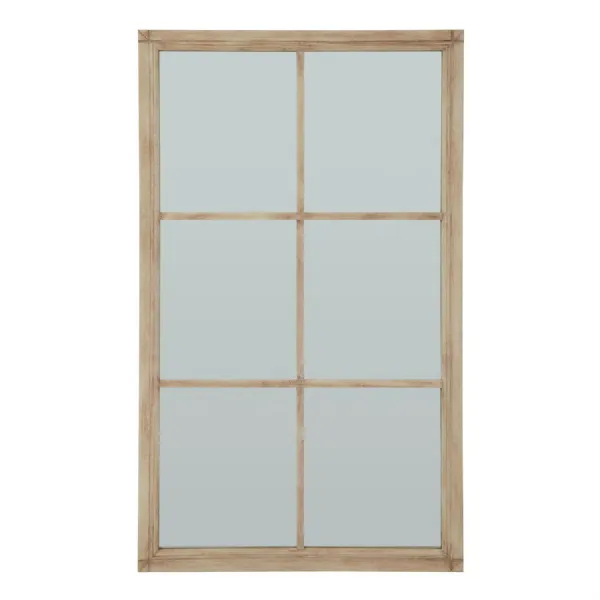 Washed Wood Large Window Mirror