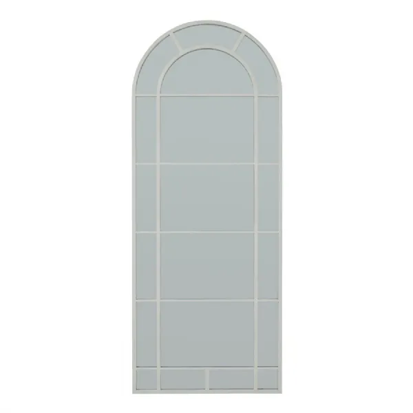 White Large Arched Window Mirror