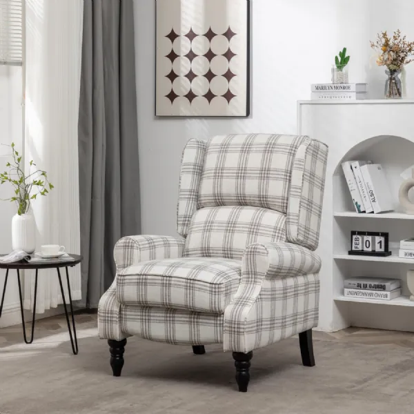 Henderson White Check Recliner