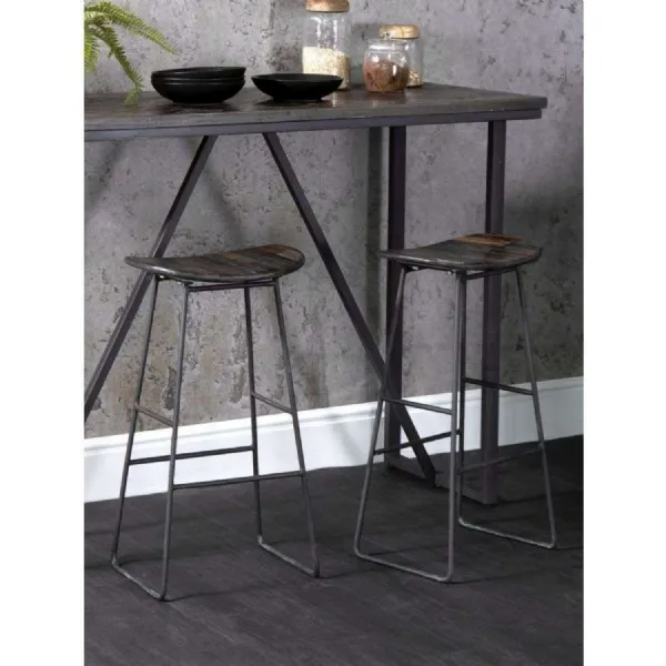 BA Dining Bar Stool Teak And iron