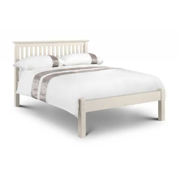 White Painted Wooden Low Foot End Bed Frame 135cm Double 4ft6in