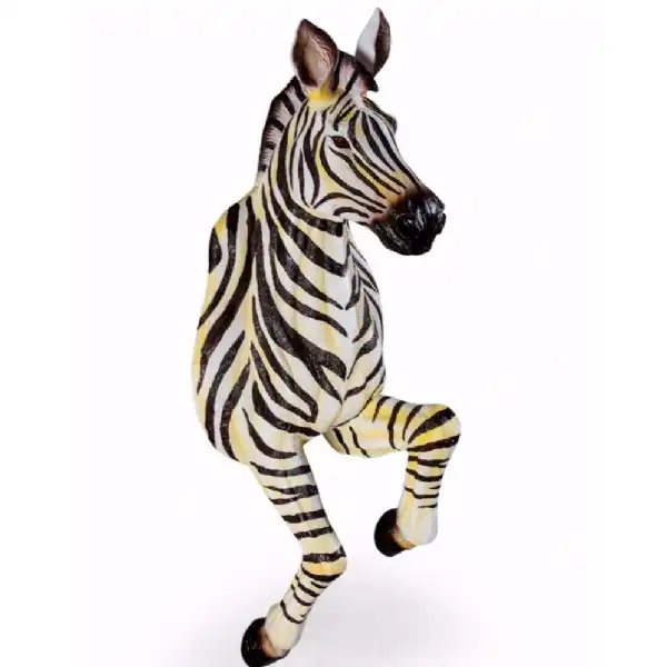 Life Size Black and White Stripe Running Wall Zebra