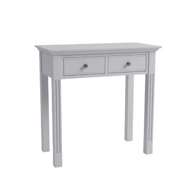 Traditional French Style Wooden Grey Painted 2 Drawer Bedroom Dressing Table 80 x 80cm