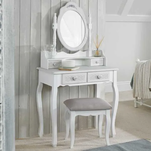 Brittany Stool White grey