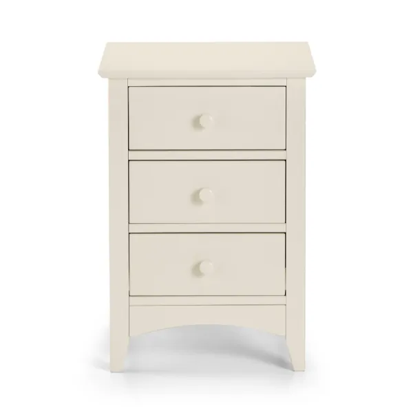 Stone White 3 Drawer Bedside Chest