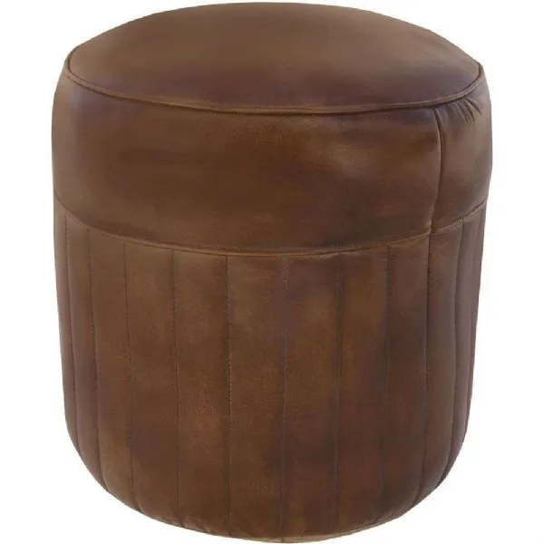 The Chair Collection Leather Pouf