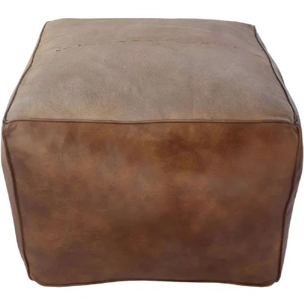 The Chair Collection Leather Pouf