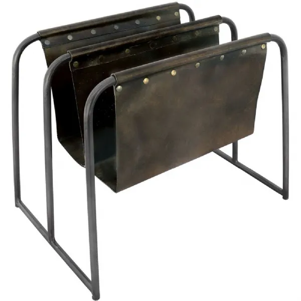 The Chair Collection Leather And Iron Double Magazine Holder