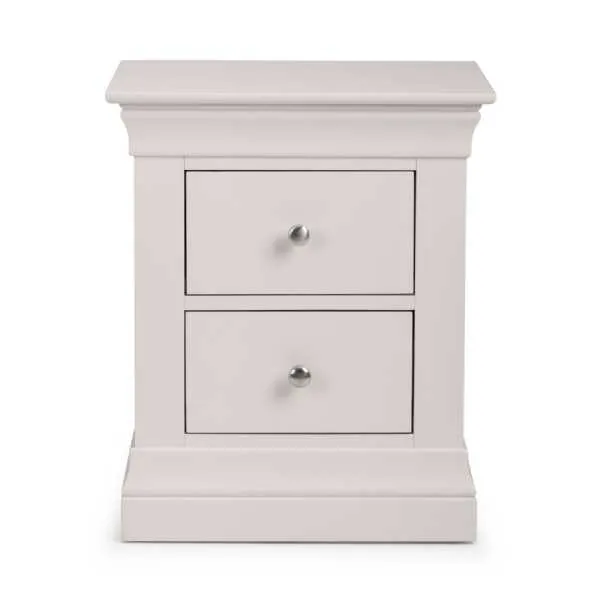 Clermont 2 Drawer Bedside Light Grey