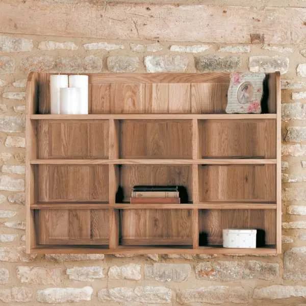 Solid Light Oak Reversible DVD CD Media Wall Shelving Storage Rack