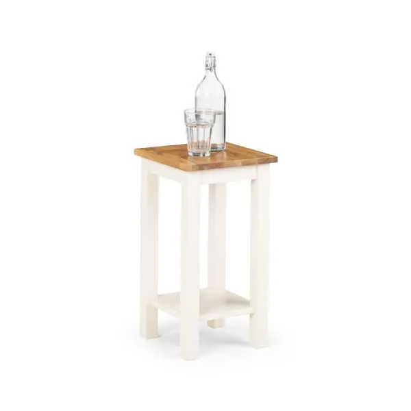 COXMOOR TALL NARROW SIDE TABLE IVORY AND OAK