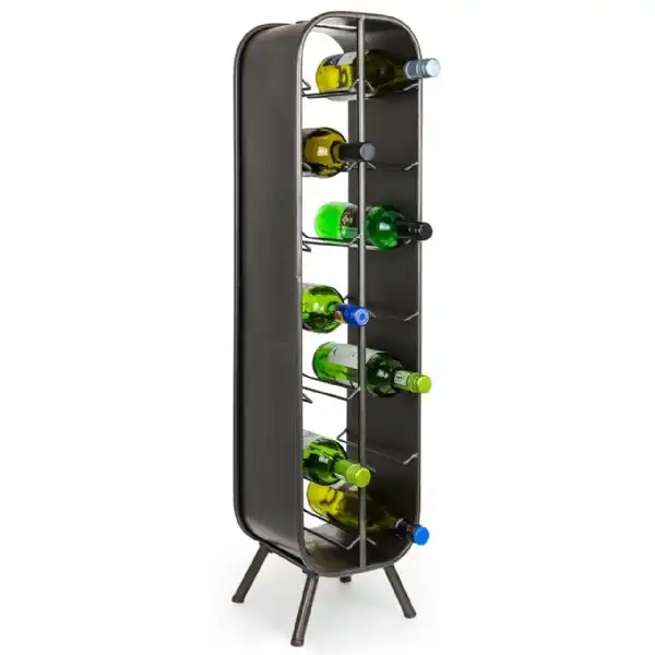 Grey Metal Industrial Large Wine Rack