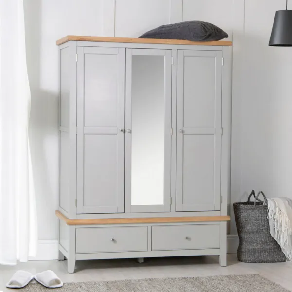 EA Bedroom Grey 3 Door wardrobe