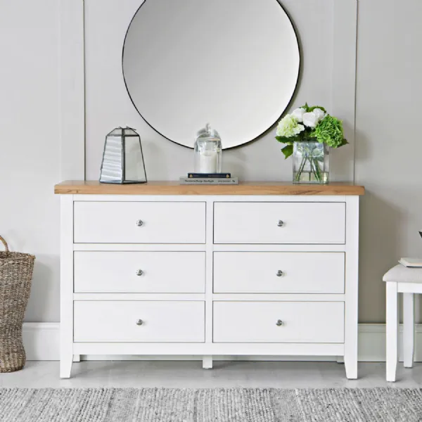 EA Bedroom White 6 Drawer chest