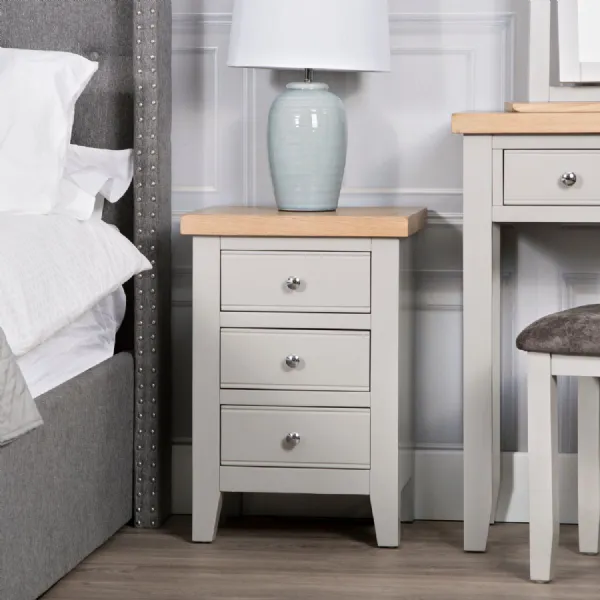 EA Bedroom Grey 3 Drawer bedside cabinet