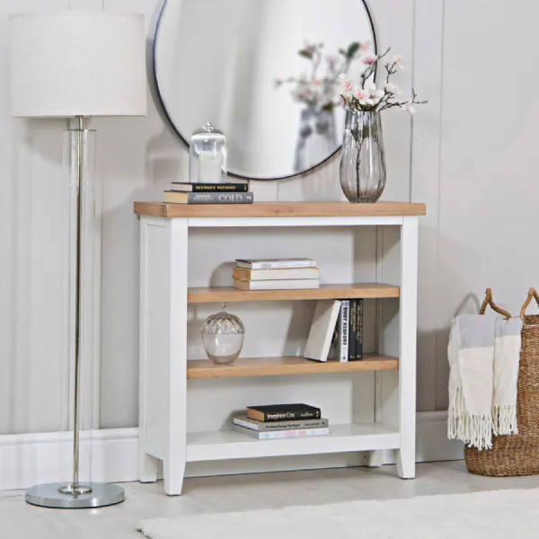 EA Dining White Small wide bookcase