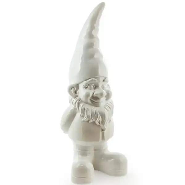 Giant White Standing Gnome Figure