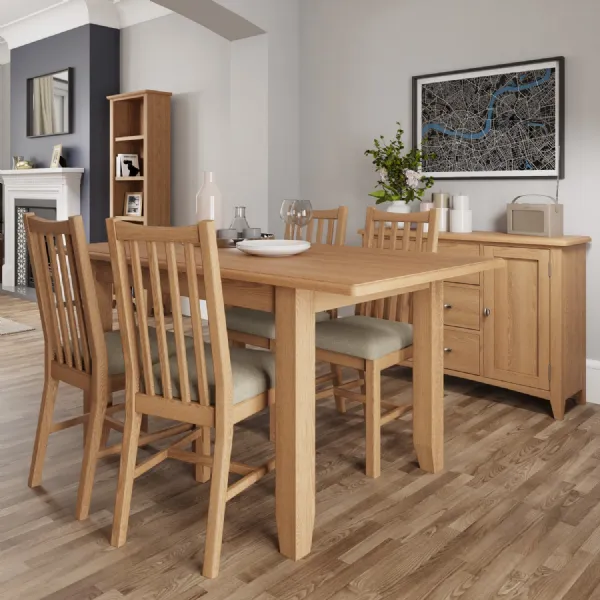 Oak 6 Seater Rectangular Extending Dining Table