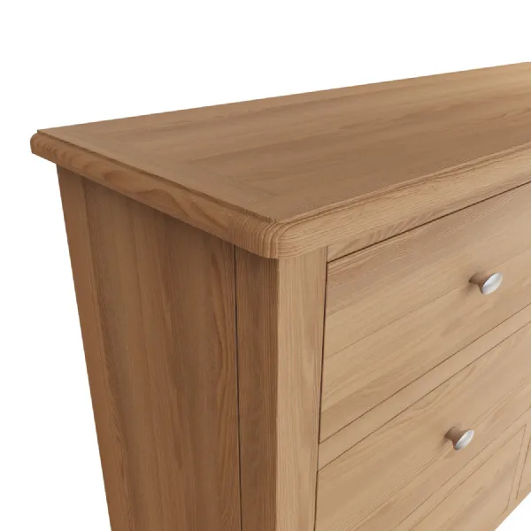 Light Oak 6 Drawer Chest with Metal Knobs