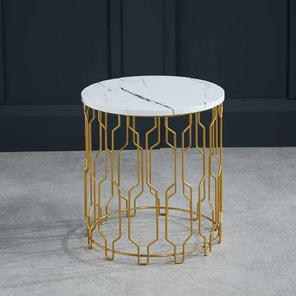 Grace End Table White Marble