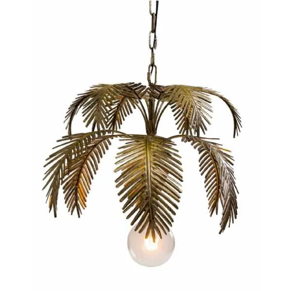 Gold Metal Fern Leaf Chandelier Pendant Ceiling Light