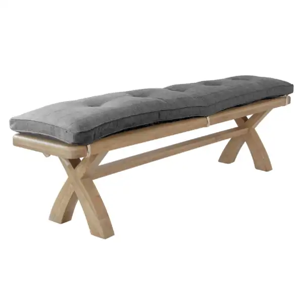 Modern Steel Grey Wool 2.0m Bench Cushion