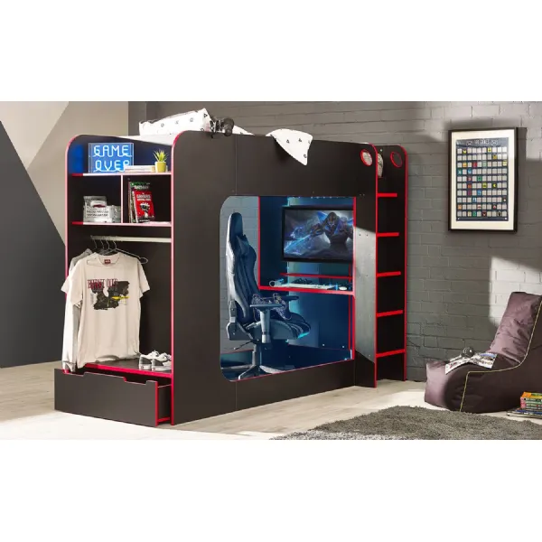 Impact Gaming Bunk Black Red