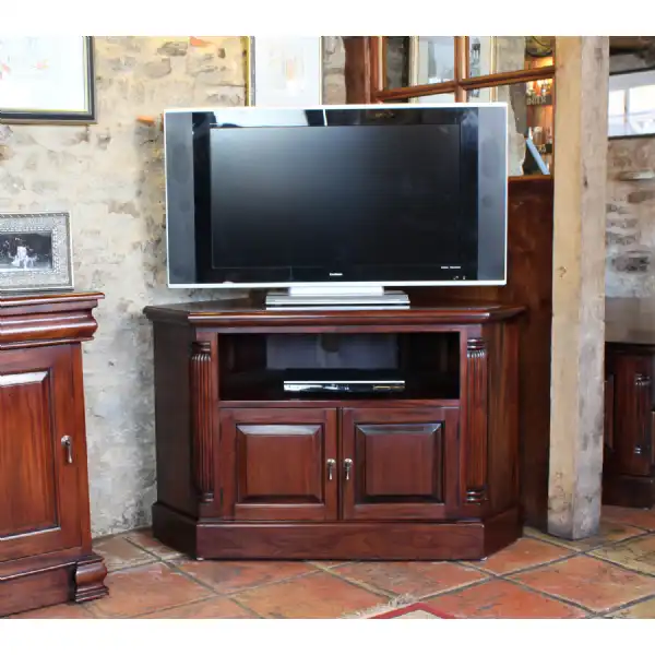 Dark cherry deals wood tv stand