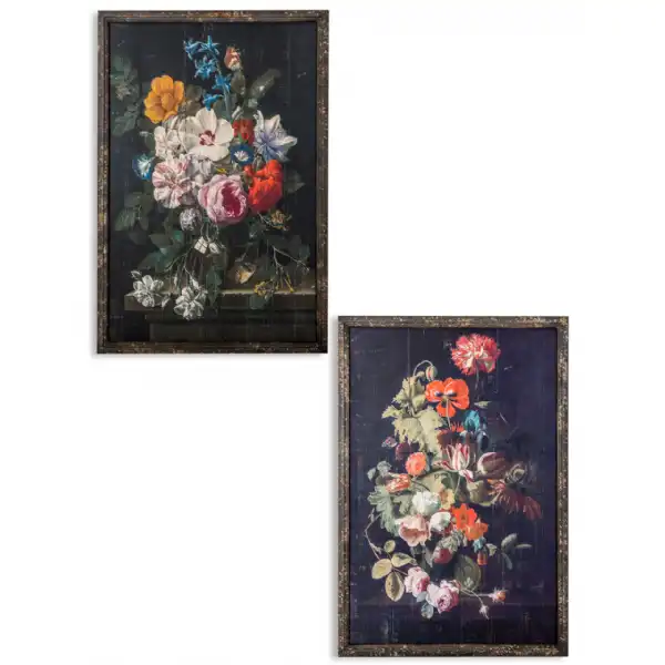 Set of 2 Floral Wall Prints 120 x 80cm