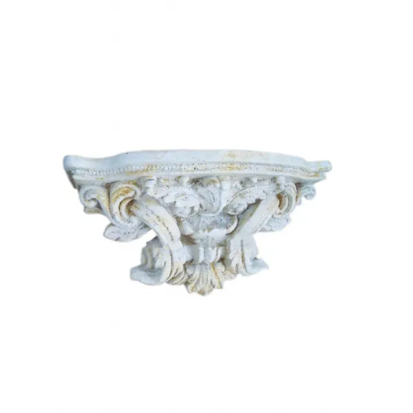 Large Antiqued Stone Effect Ornate Wall Shelf