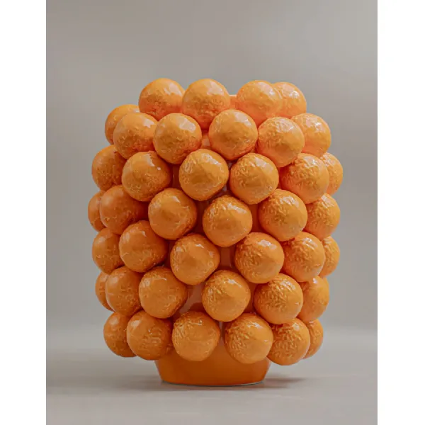 Ceramic Extra Large Multi Orange Vase