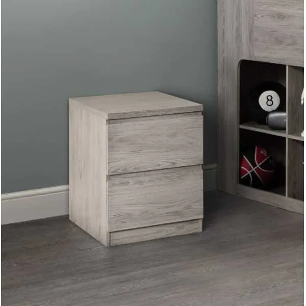 Jupiter 2 Drawer Bedside Grey Oak