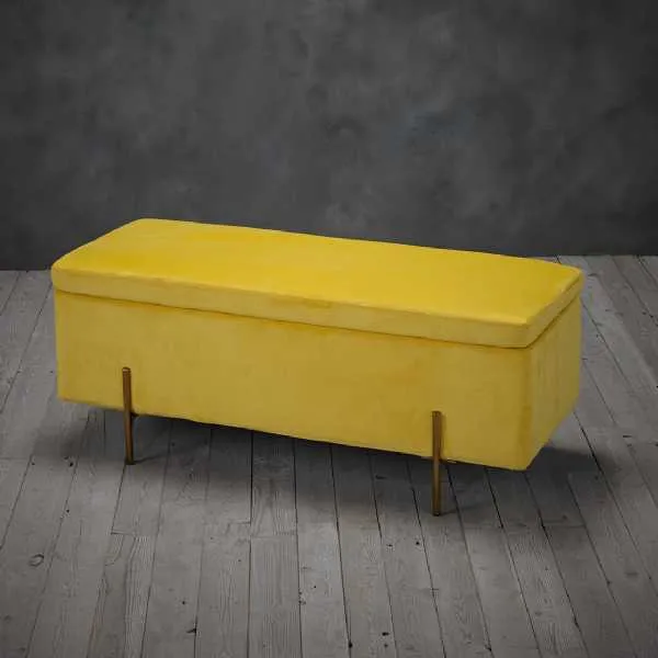 Lola Storage Ottoman Mustard