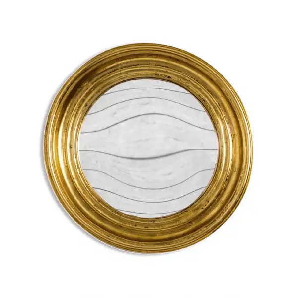 Round Antique Gold Convex Mirror