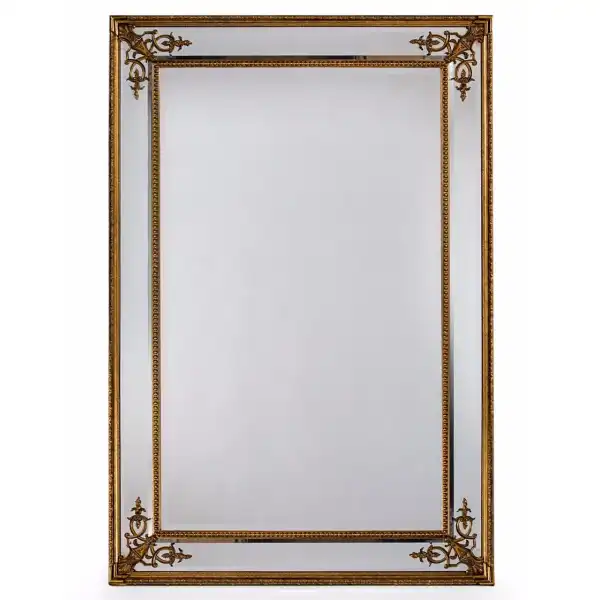 Gold Ornate Rectangular French Wall Mirror