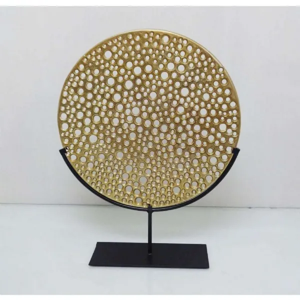 Mint Homeware Large Round Sculpture on Base Gold And Black