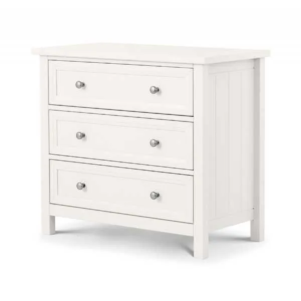 Maine 3 Drawer Chest Surf White