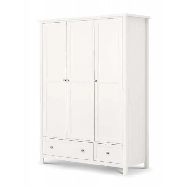 Maine 3 Door Combination Wardrobe Surf White